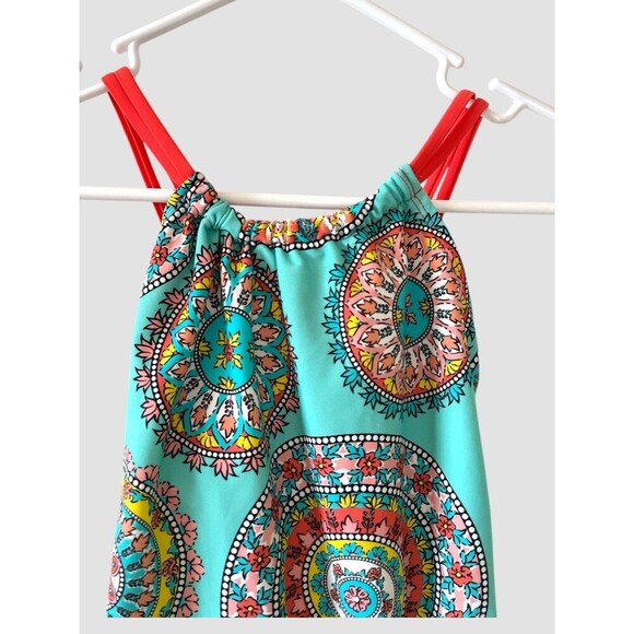 Kanu Surf Jasmine Multicolor One Piece Swimsuit Girls Size 14 Teal Tribal - Picture 2 of 6